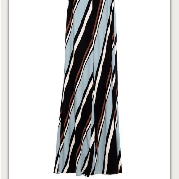 NWT ZARA STRIPED PALAZZO LEG W/ SIDE ZIP PANTS - Picture 7 of 8